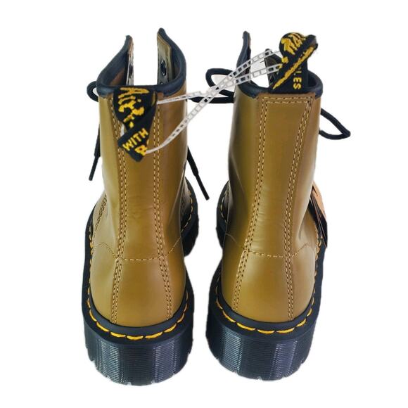 Dr Martens 1460 Bex Olive Green Smooth Leather Boots Women Sz 5 ~ Men Sz 4 Doc - Picture 5 of 10